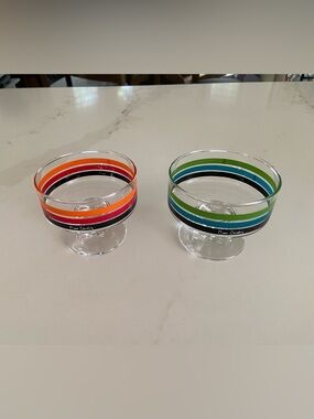 RARE Vintage 1970s PIERRE CARDIN Sherbet Ice Cream Glasses Excellent Collection